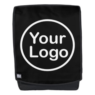 Add Your Own Logo   Black Background Backpack