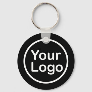 Add Your Own Logo   Black Background Key Ring