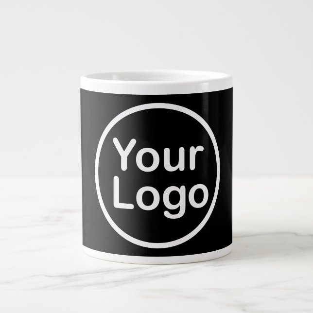 Add Your Own Logo | Black Background Large Coffee Mug (Front)
