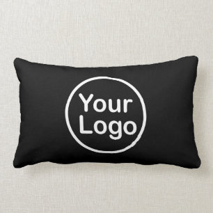 Add Your Own Logo Black Background Lumbar Cushion