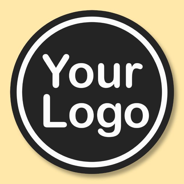 Add Your Own Logo | Black Background Round Paper Coaster (Creator Uploaded)