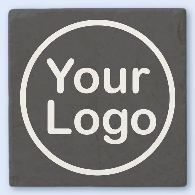 Add Your Own Logo | Black Background Stone Coaster (Creator Uploaded)