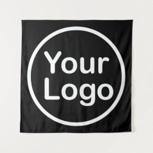 Add Your Own Logo Black Background Tapestry
