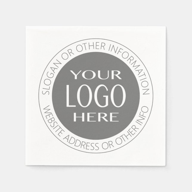 Add Your Own Logo & Circular Text Napkin (Front)