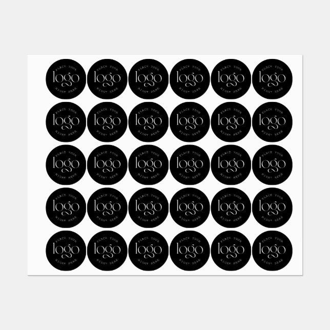 Add Your Own Logo Custom Business Modern Black (Sheet)