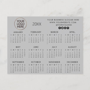 add your own logo custom text 2024 Calendar Postcard