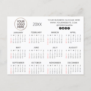 add your own logo custom text 2025 Calendar   Postcard