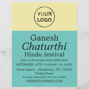 Add Your Own Logo, Hindu Event Advertising Flyer
