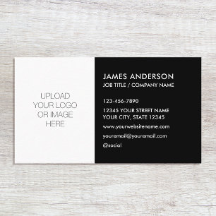 Add Your Own Logo Modern Minimalist Black & White Business Card