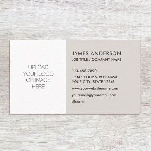 Add Your Own Logo Modern Minimalist Light Grey Business Card