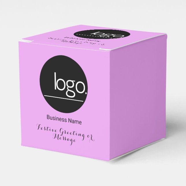 ADD YOUR OWN LOGO PURPLE LAVENDER BUSINESS COMPANY FAVOUR BOX (Front Side)