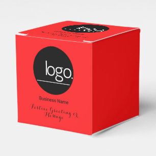 ADD YOUR OWN LOGO RED BUSINESS COMPANY SEASONAL   FAVOUR BOX