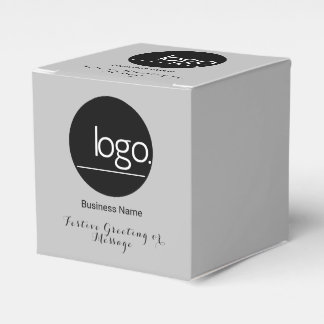 ADD YOUR OWN LOGO SILVER BUSINESS COMPANY GREETING FAVOUR BOX