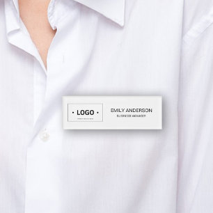 Add Your Own Logo Simple Minimalist Name Tag