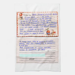 Add your own mum grandma's favourite recipe custom tea towel