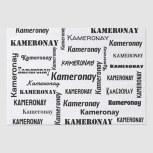 Add Your Own Name Black and White Custom  Tissue Paper