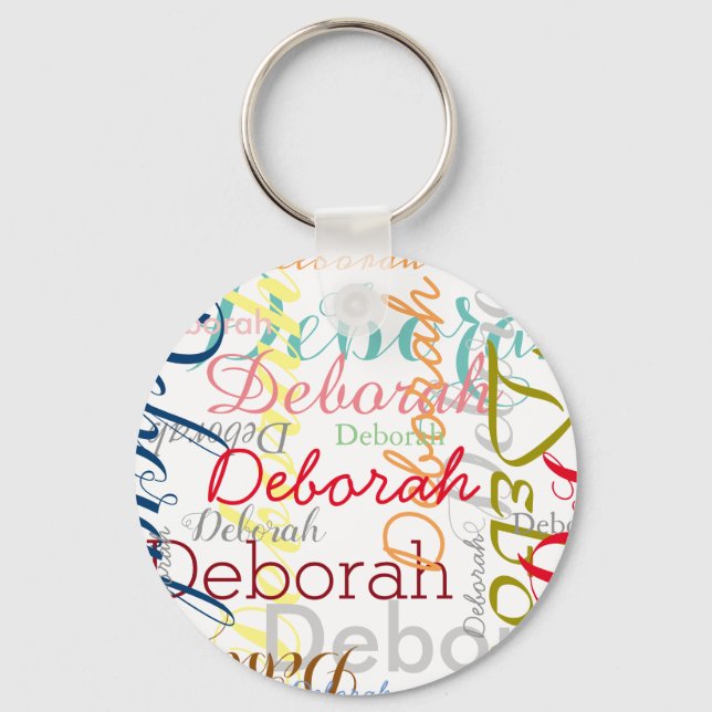 add your own name to create colourful names key ring (Front)