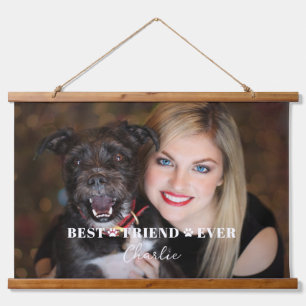 Add Your Own Personalised Dog Photo and Name Hanging Tapestry