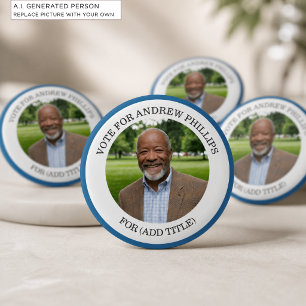 Add Your Own Photo and Election Campaign Title 6 Cm Round Badge
