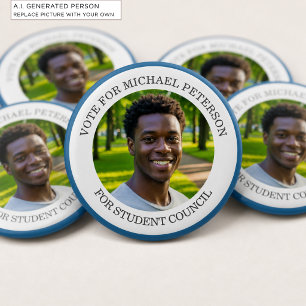 Add Your Own Photo and Election Campaign Title 6 Cm Round Badge