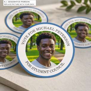 Add Your Own Photo and Election Campaign Title Classic Round Sticker