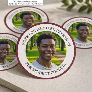Add Your Own Photo and Election Campaign Title Classic Round Sticker