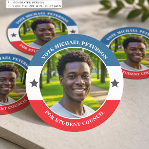 Add Your Own Photo and Election Campaign Title Classic Round Sticker