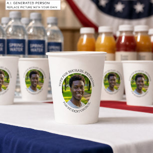 Add Your Own Photo and Election Campaign Title Paper Cups