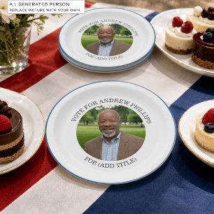 Add Your Own Photo and Election Campaign Title Paper Plate