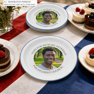 Add Your Own Photo and Election Campaign Title Paper Plate
