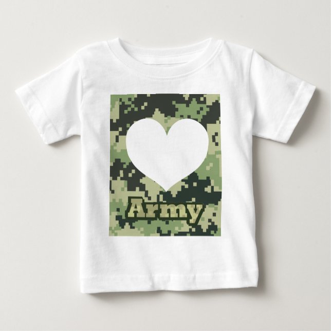 Add Your Own Photo Army Heart Baby T-Shirt (Front)