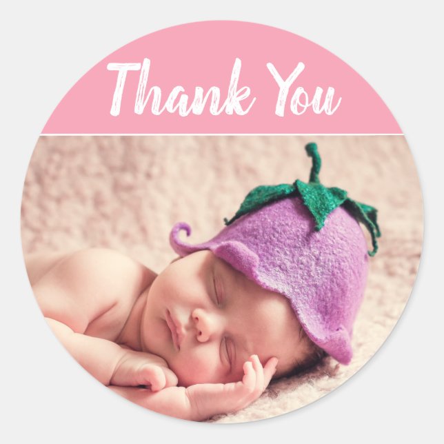 Add Your Own Photo Baby Girl Shower Stickers (Front)