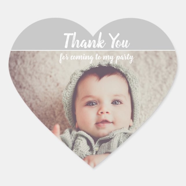 Add Your Own Photo Birthday Thank You  Stickers (Front)