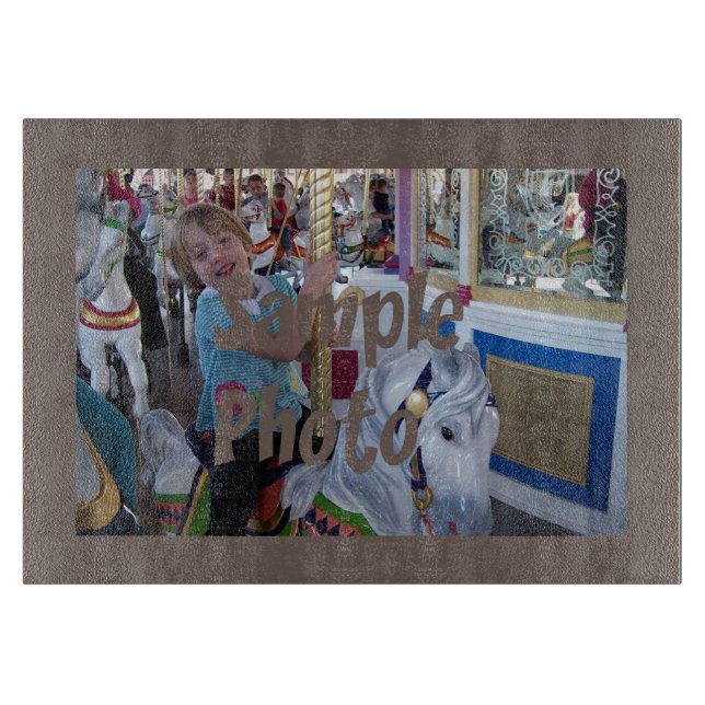 Add Your Own Photo Brown Cutting Board (Front)