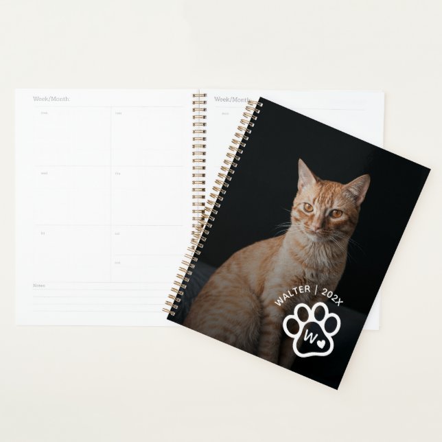 Add Your Own Photo Cat Pets Monogram Planner (Display)
