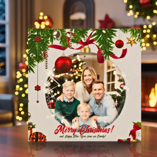Add Your Own Photo Christmas Ornament Card! Holiday Card