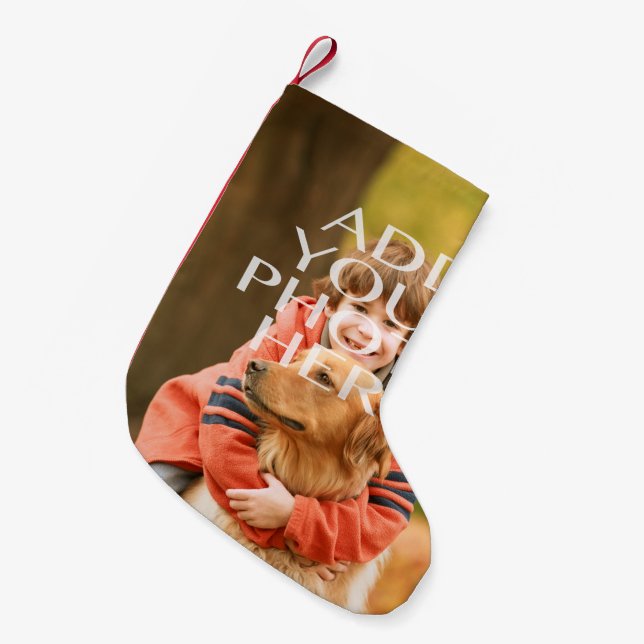 Add Your Own Photo Custom Personalised Small Christmas Stocking (Front (Hanging))