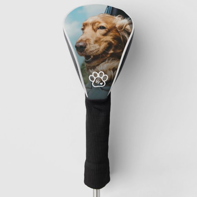 Add Your Own Photo Dog Pets Monogram Golf Head Cover (Front)