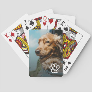 Add Your Own Photo Dog Pets Monogram Playing Cards