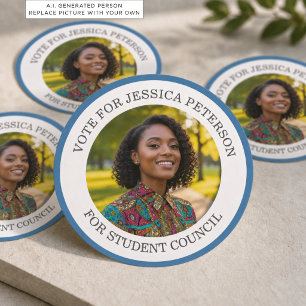 Add Your Own Photo & Election Campaign Title Classic Round Sticker