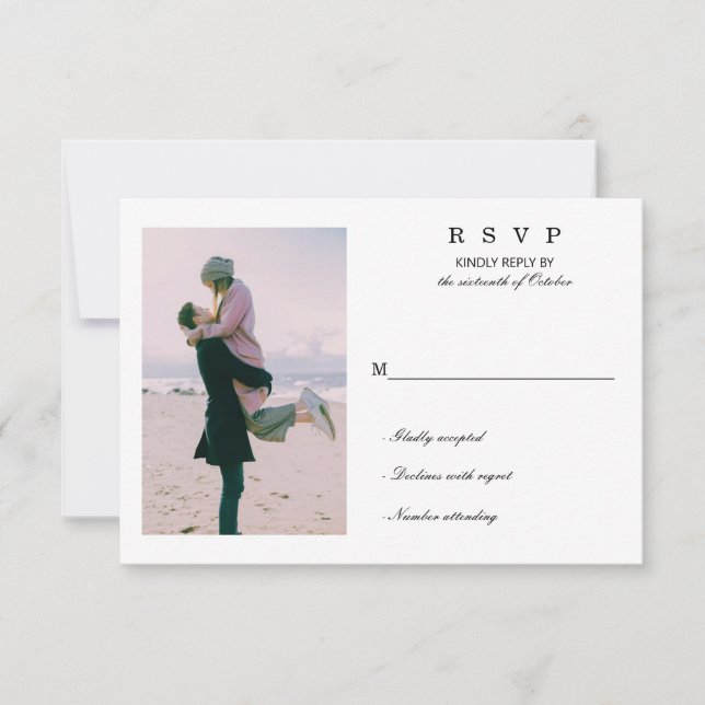 Add Your Own Photo Hand Lettered Personalised RSVP Card (Front)