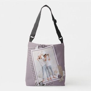 Add Your Own Photo Modern Girly Personalised Name Crossbody Bag