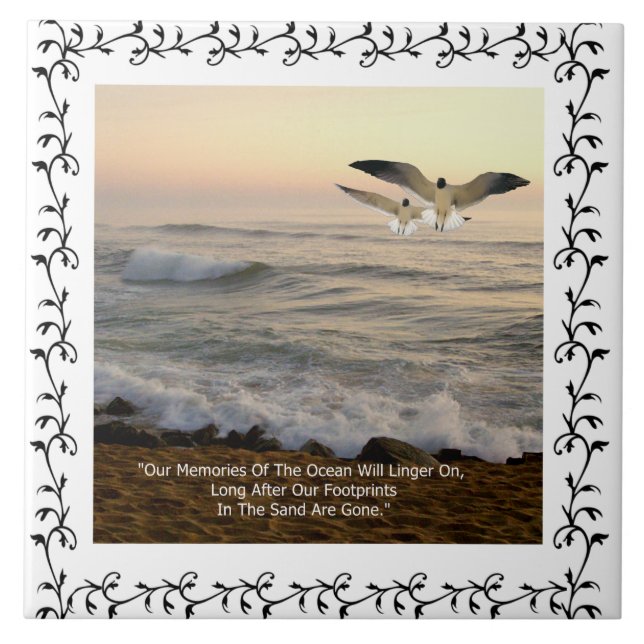 ADD YOUR OWN PHOTO OR TEXT. CERAMIC TILE (Front)