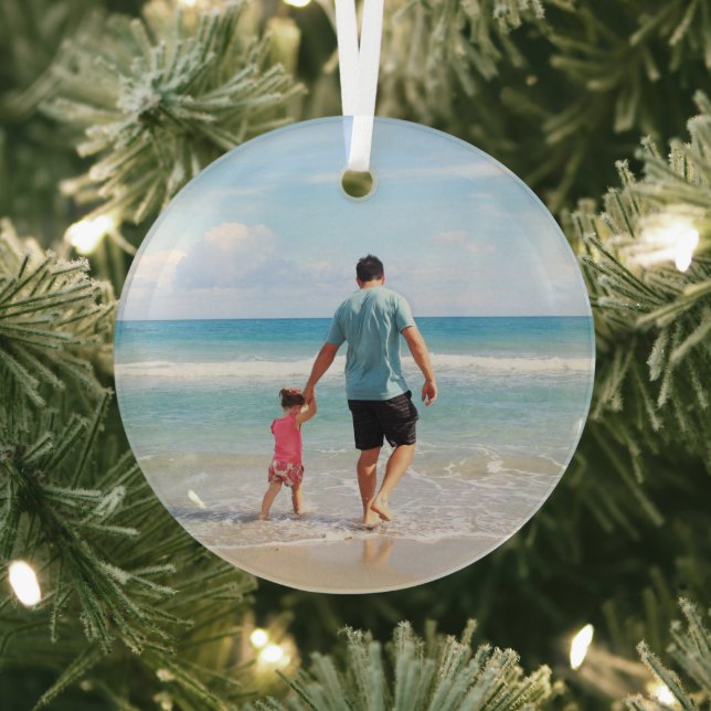 Add Your Own Photo or Text  Glass Tree Decoration (Insitu)