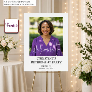 Add Your Own Photo Retirement Party Welcome Poster
