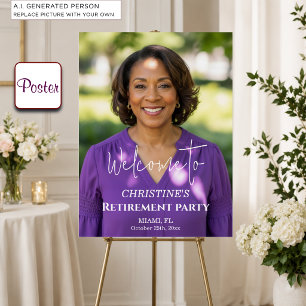 Add Your Own Photo Retirement Party Welcome Poster