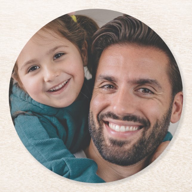 Add Your Own Photo Round Paper Coaster (Front)