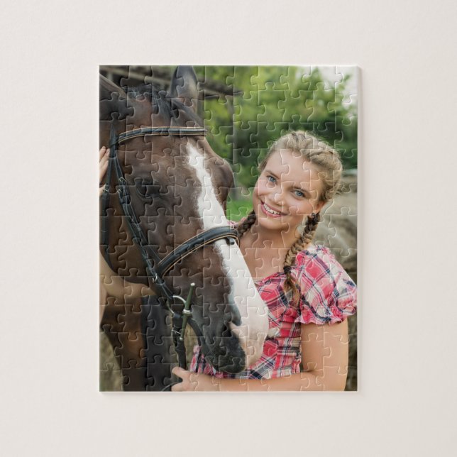 Add Your Own Photo Template Animal Lover Horse Jigsaw Puzzle (Vertical)