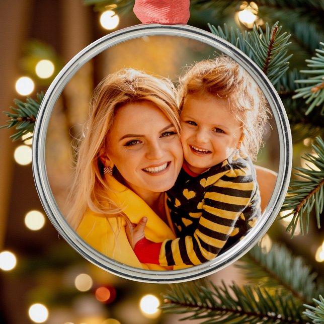 Add Your Own Photo Template Metal Ornament (Creator Uploaded)