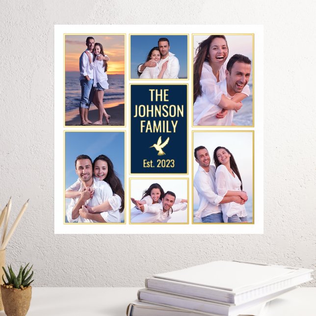 Add Your Own Photos 6 Family Photo Collage Foil Prints (In Situ (Desk 3))